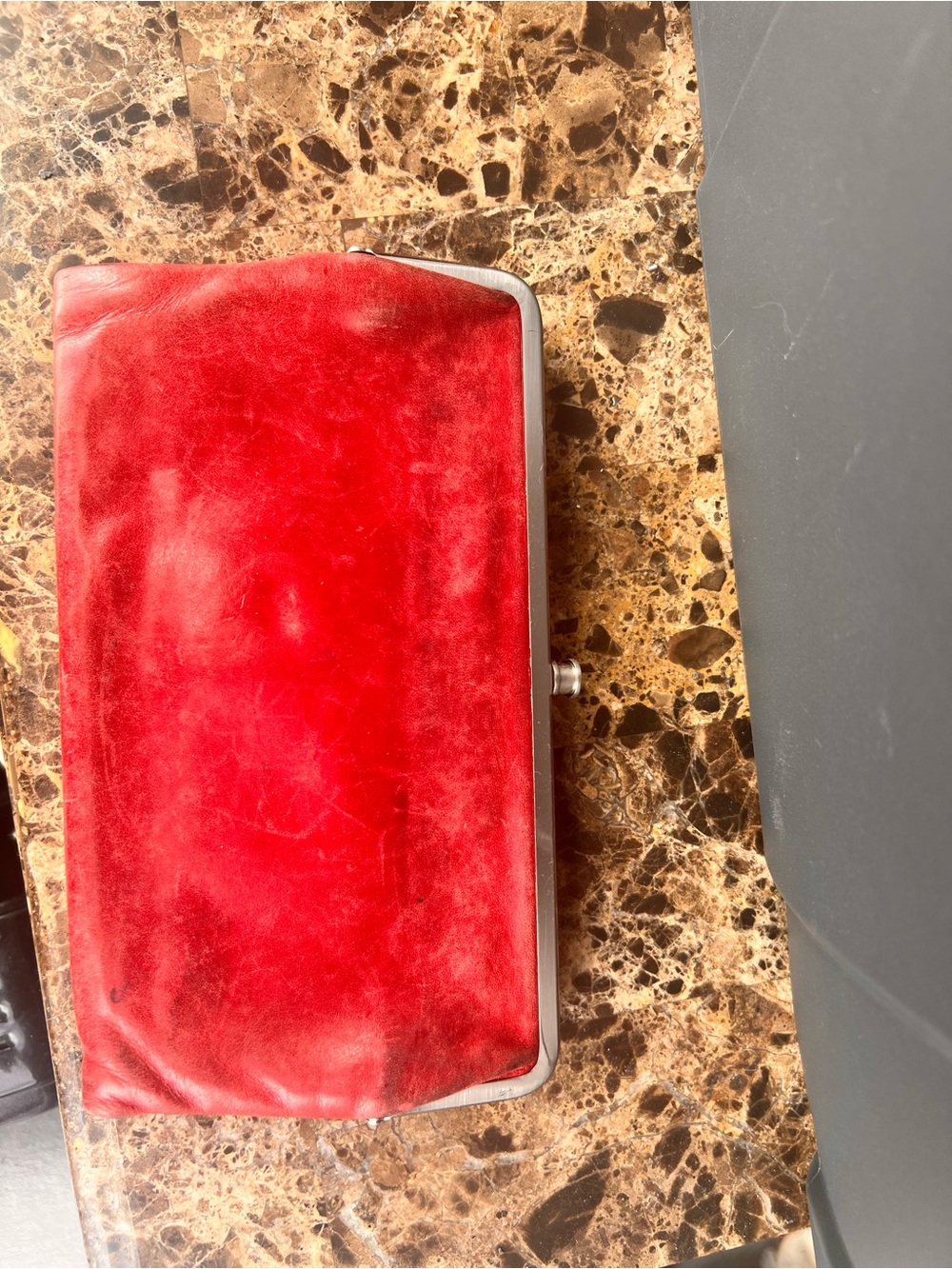 HOBO Red Leather Clutch Wristlet